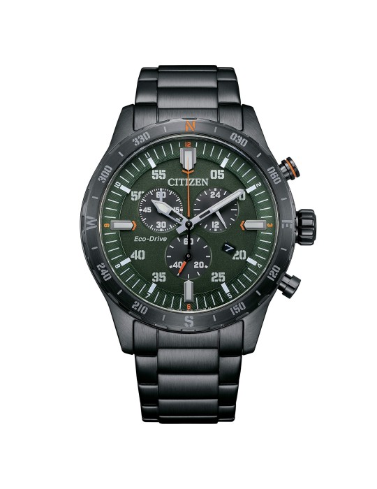 Orologio Citizen Eco-Drive - Of Collection Cronografo 43mm Metal Gun Verde - 0