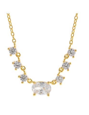 Collana Salvatore Plata-Argento 925% Dorato-Cristalli Bianchi-213C0205