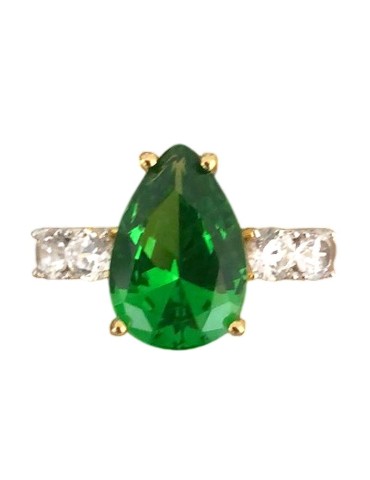 Salvatore Plata Ring - Vibrant-925% Silver-Green Crystal-136S0439