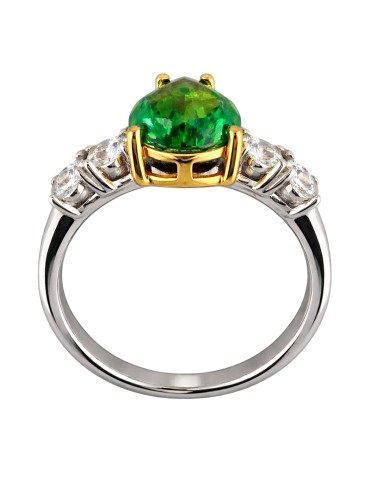 Salvatore Plata Ring - Vibrant-925% Silver-Green Crystal-136S0439 2