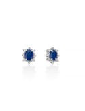 Miluna Earrings - in 18-karat White Gold with Natural Sapphires and Diamonds - 0