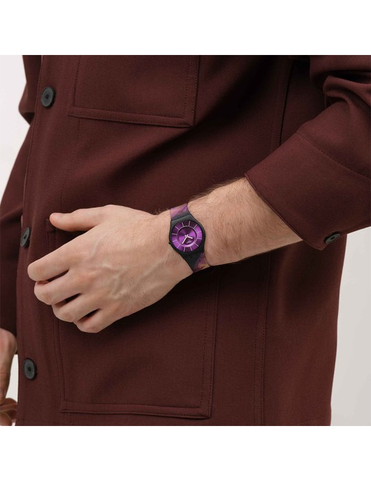 Swatch Watch - Only Time - Black - 34mm - Purple-SS08B106