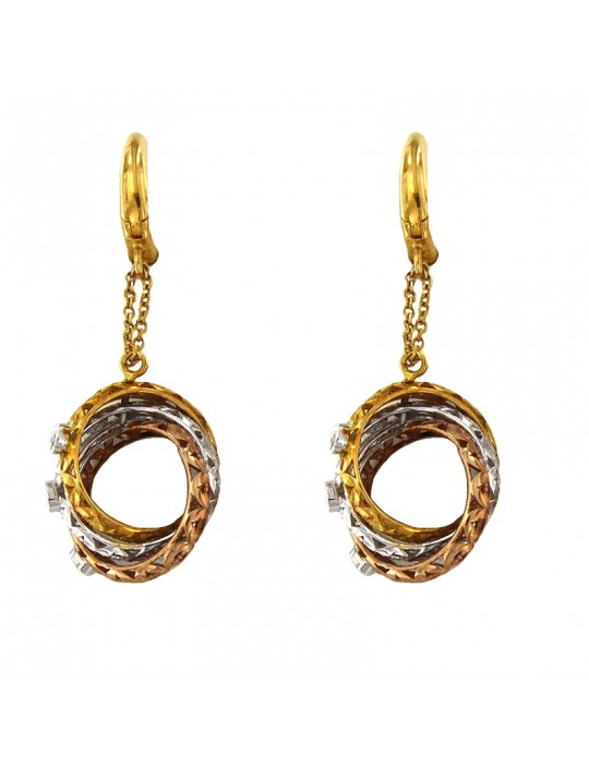 Lorenzo Ungari Woman's Earrings - 3Chic in 18K Rose, White and Yellow Gold - 0