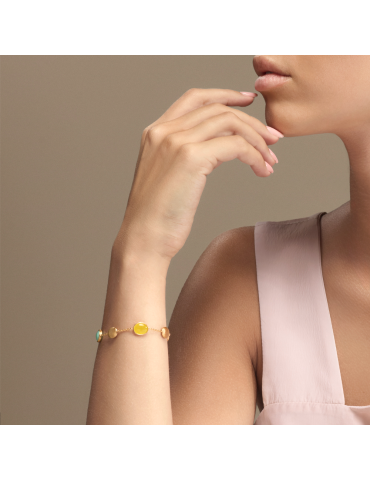 Bracciale Italo Bottene - Opalia in Oro Giallo 18 carati con Opali e Quarzite - 0 2