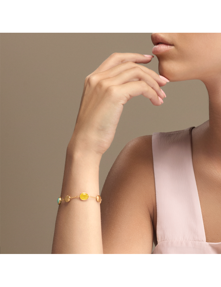 Bracciale Italo Bottene - Opalia in Oro Giallo 18 carati con Opali e Quarzite - 0