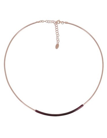 Pesavento Necklace - Brio - 925% Rosé Silver - Red Enamel - WBRIG004