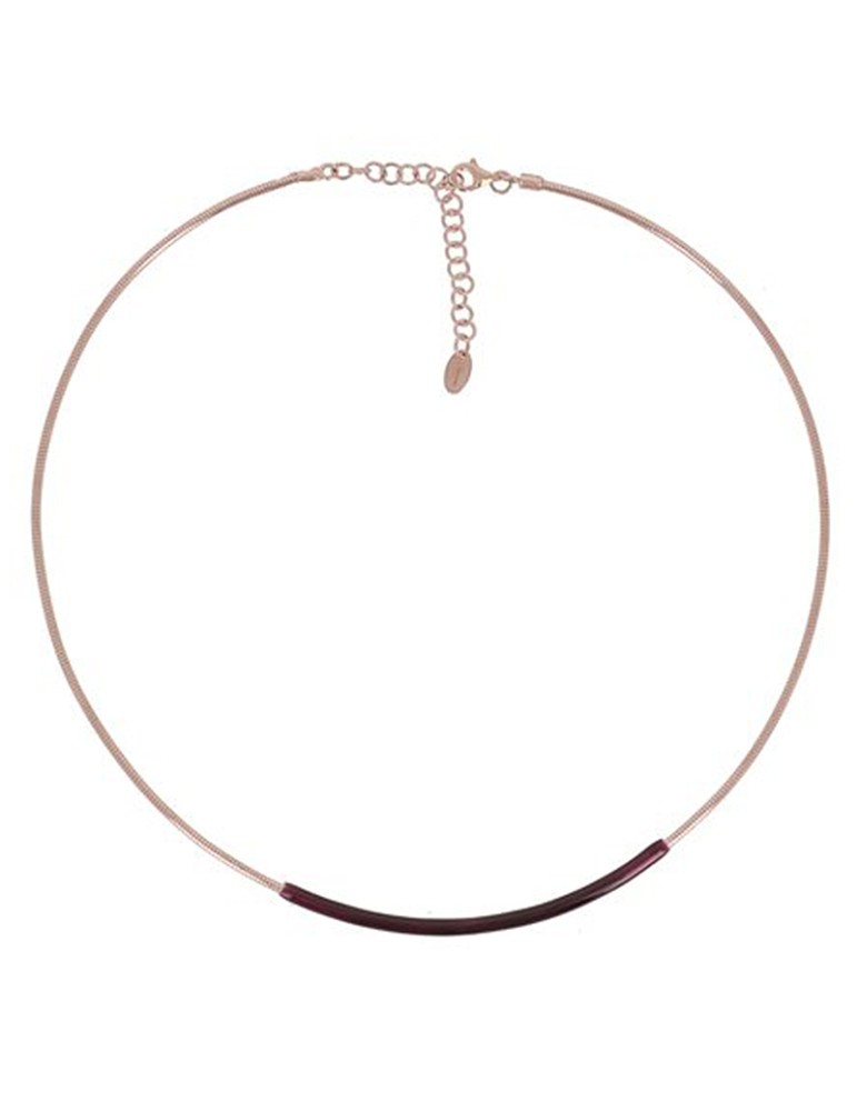 Pesavento Necklace - Brio - 925% Rosé Silver - Red Enamel - WBRIG004