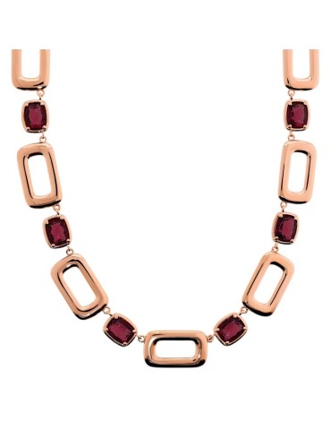 Collana Bronzallure-Maglie Rettangolari-Prisma Gem Bordeaux-WSBZ02359.BRD