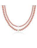 Collana Miluna - Terra e Mare con Perle ed Agglomerato Rosa - 0