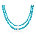 Miluna Necklace - Earth and Sea with Pearls and Turquoise Cluster - 0