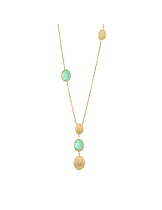 Italo Bottene Opalia Necklace in 18K Yellow Gold with Green Opals - 0