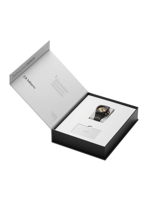 D1 Milano Watch - Gilded Solar Polychrono 40.5 mm Black Gold - 0