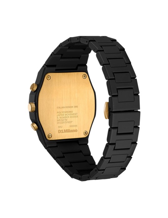 Orologio D1 Milano - Gilded Solar Polychrono 40.5 mm Nero Gold - 0