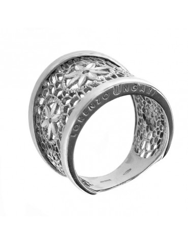 Anello Lorenzo Ungari Donna - Leggerissima in Oro Bianco 18 carati - 0