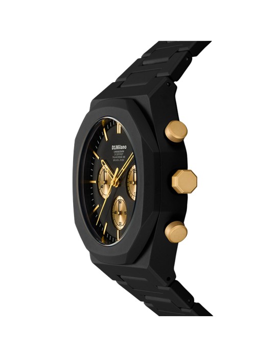 D1 Milano Watch - Gilded Solar Polychrono 40.5 mm Black Gold - 0