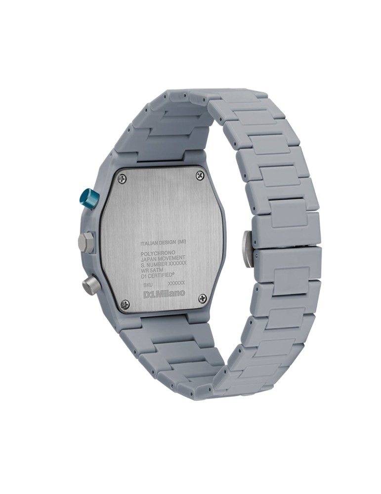 D1 Milano Watch - Ice Phantom Polychrono 40.5 mm Grey Electric Blue - 0