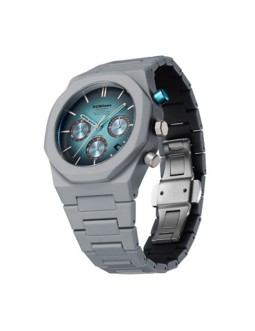 D1 Milano Watch - Ice Phantom Polychrono 40.5 mm Grey Electric Blue - 0 2