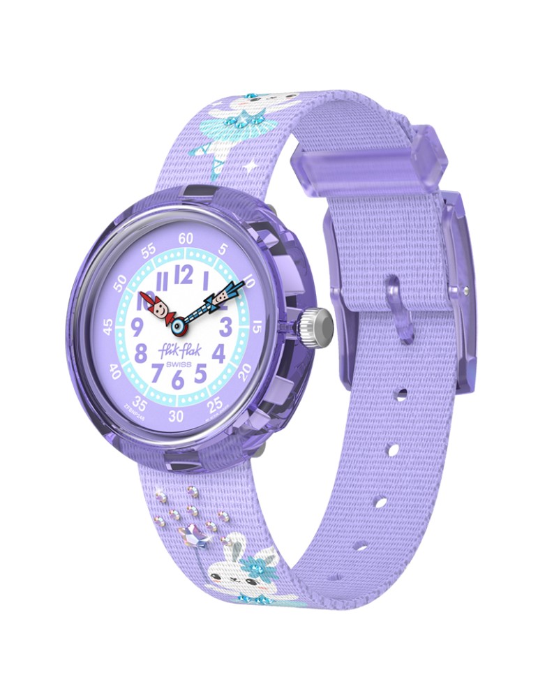 Flik Flak Watch - Only Time - Purple - 32mm - Bunnies - ZFBNP248