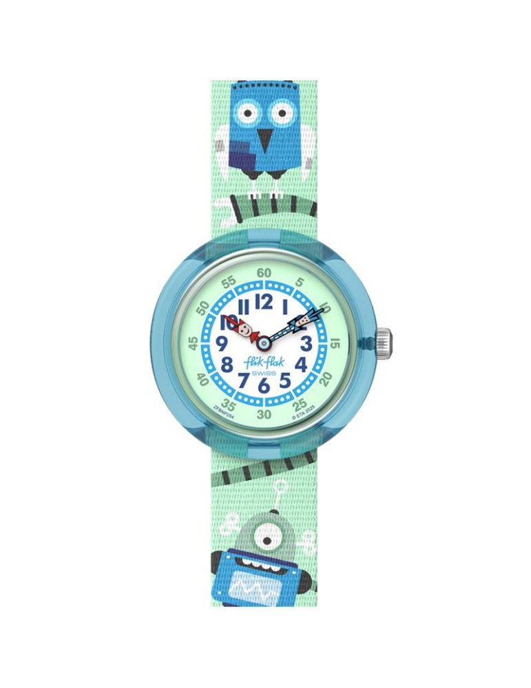 Flik Flak Watch - Beep Beep Beep! - 32mm - Green - Robot - ZFBNP254