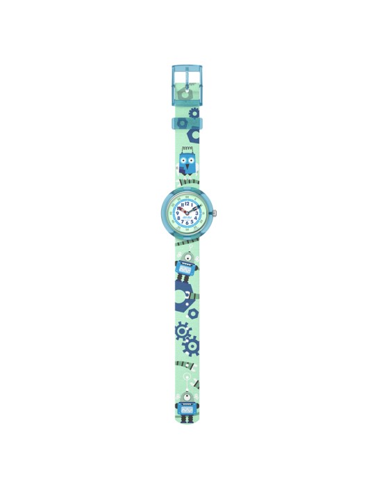 Orologio Flik Flak - Beep Beep Beep! - 32mm - Verde - Robot - ZFBNP254