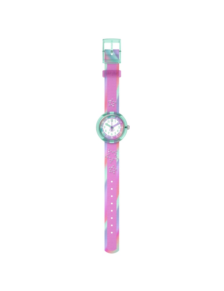 Orologio Flik Flak - Flip it Pink!-Multicolore-32mm-Cristalli-ZFPNP183