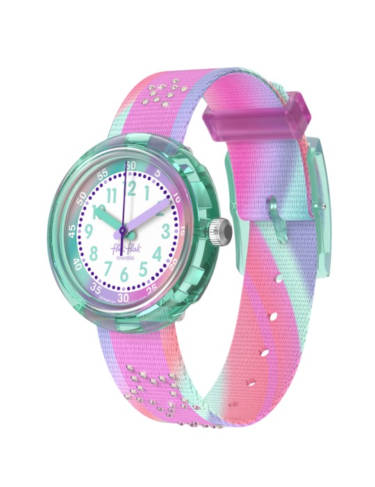 Flik Flak Watch - Flip it Pink!-Multicoloured-32mm-Crystals-ZFPNP183