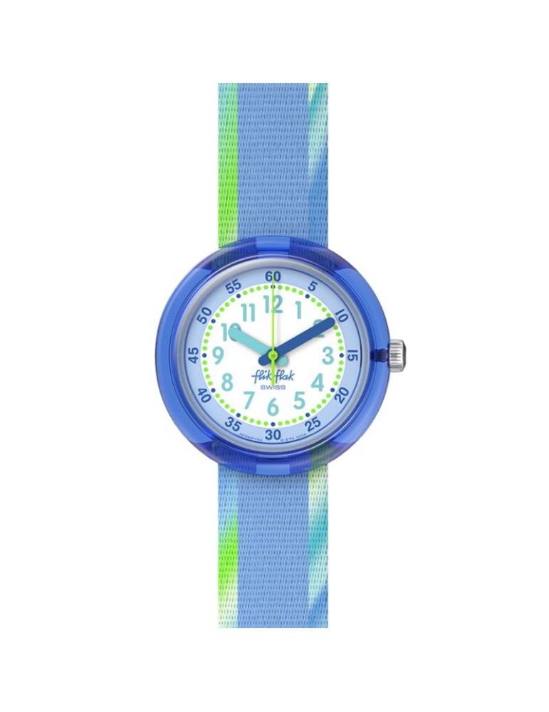 Flik Flak Watch - Flip it Blue! - 32mm - Blue - Green - ZFPNP184