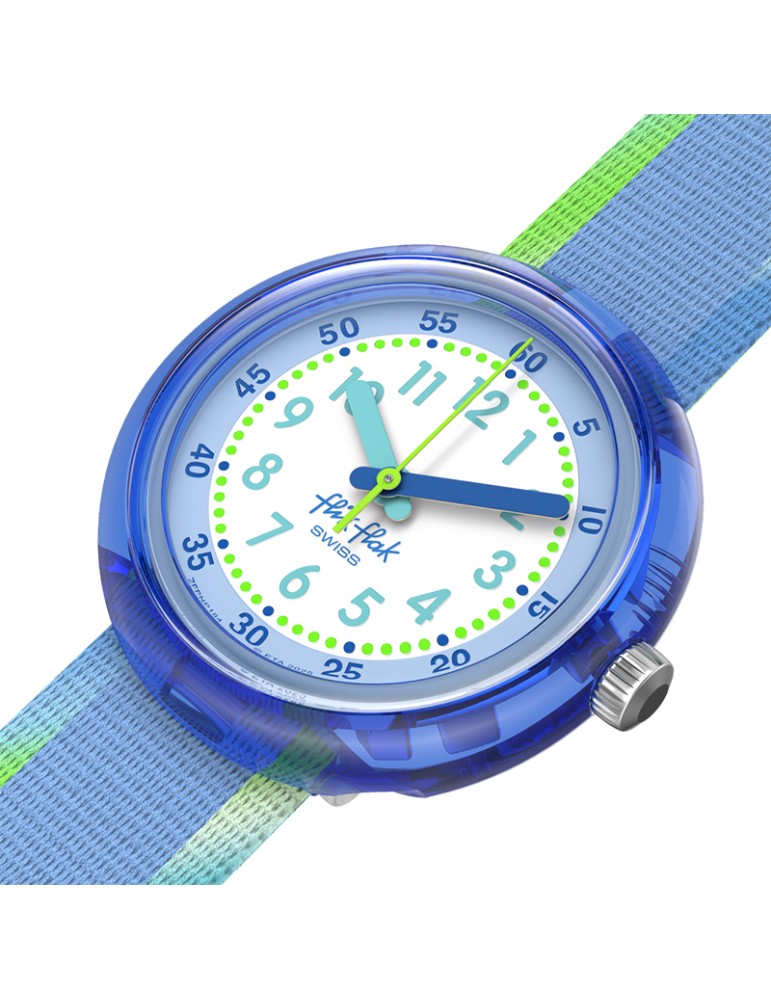 Flik Flak Watch - Flip it Blue! - 32mm - Blue - Green - ZFPNP184