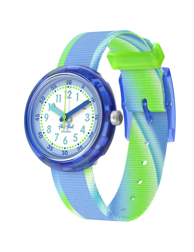 Flik Flak Watch - Flip it Blue! - 32mm - Blue - Green - ZFPNP184