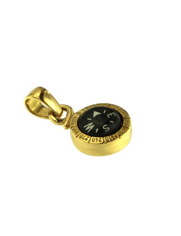 Giovepluvio Pendant - 18K Yellow Gold Black Compass - 0 2