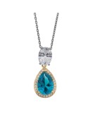 Collana Salvatore Plata - Vibrant in Argento 925% con Cristallo Turchese - 0