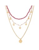 Collana Bronzallure - Dorata - Ciondoli - Quarzo Rosa - WSBZ02529Y.PQ