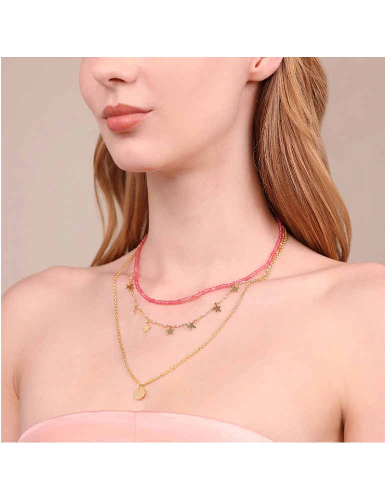 Bronzallure Necklace - Golden - Pendants - Rose Quartz - WSBZ02529Y.PQ