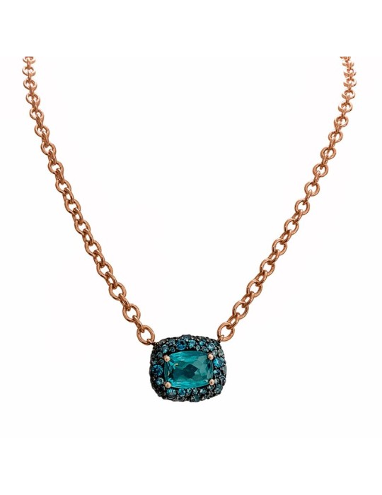 Bronzallure Necklace - Prisma-Gem - Aqua Green - WSBZ02388.PAR-CZ