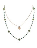 Collana Bronzallure - Multifilo - Rose Gold - Quarzo Verde-WSBZ02483.G