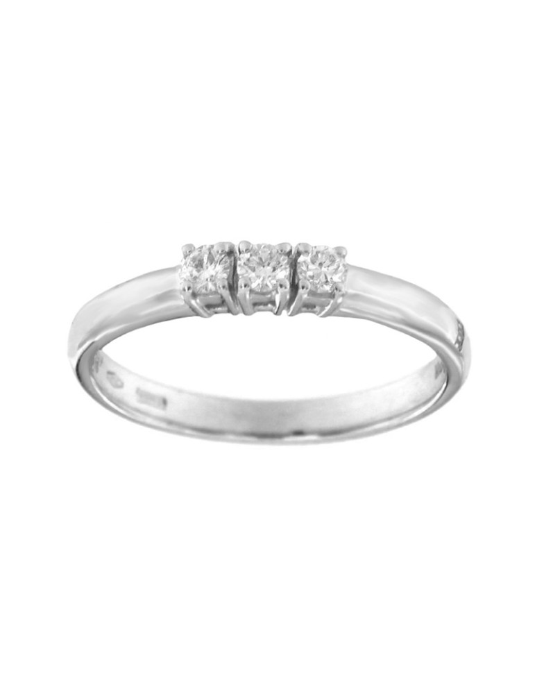 Anello Davite&Delucchi - Trilogy in Oro Bianco 18 carati con Diamanti Naturali - 0