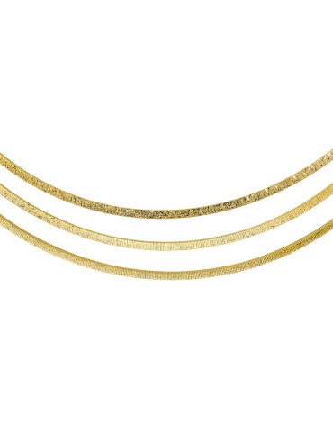 Etruscan Necklace - Multistrand - Golden Alloy - Tubogas Shirt-WSET00979.YG 2