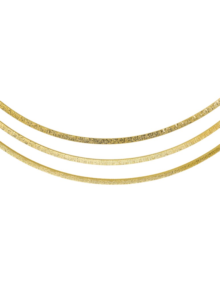 Etruscan Necklace - Multistrand - Golden Alloy - Tubogas Shirt-WSET00979.YG