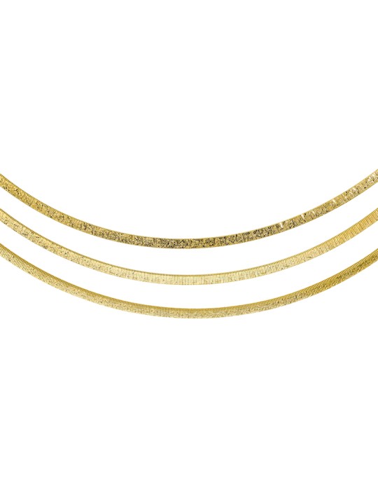 Collana Etrusca - Multifilo - Lega Golden -Maglia Tubogas-WSET00979.YG
