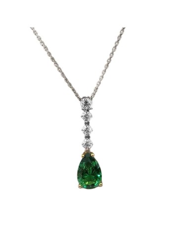 Collana Salvatore Plata -Vibrant-Argento 925%-Cristallo Verde-136C0426