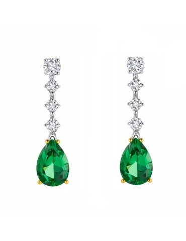 Salvatore Plata earrings - 925% silver - Green crystal - 136A0806