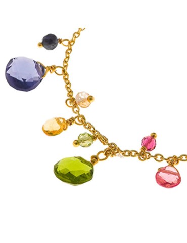 Bracciale Salvatore Plata-Argento 925% Dorato-Cristalli Colorati-163PM003 2