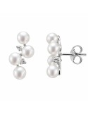 Orecchini Coscia - Oro Bianco 18 Kt -Perle-Diamanti 0,06 ct-CLEAFW2806