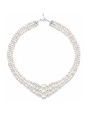 Coscia Necklace-Multistrand-18Kt White Gold-Freshwater Pearls-CLNKFWED213