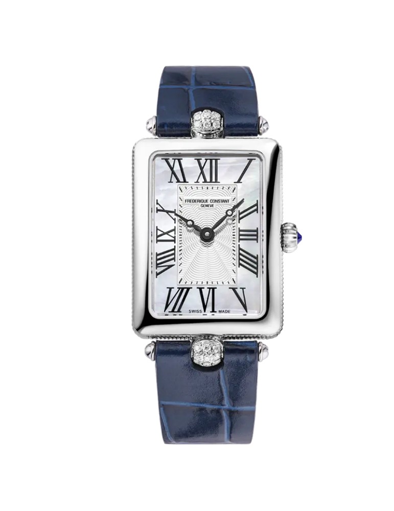 Orologio Frederique Constant - Classics Art Déco Carree 28x21mm Argento Blu - 0