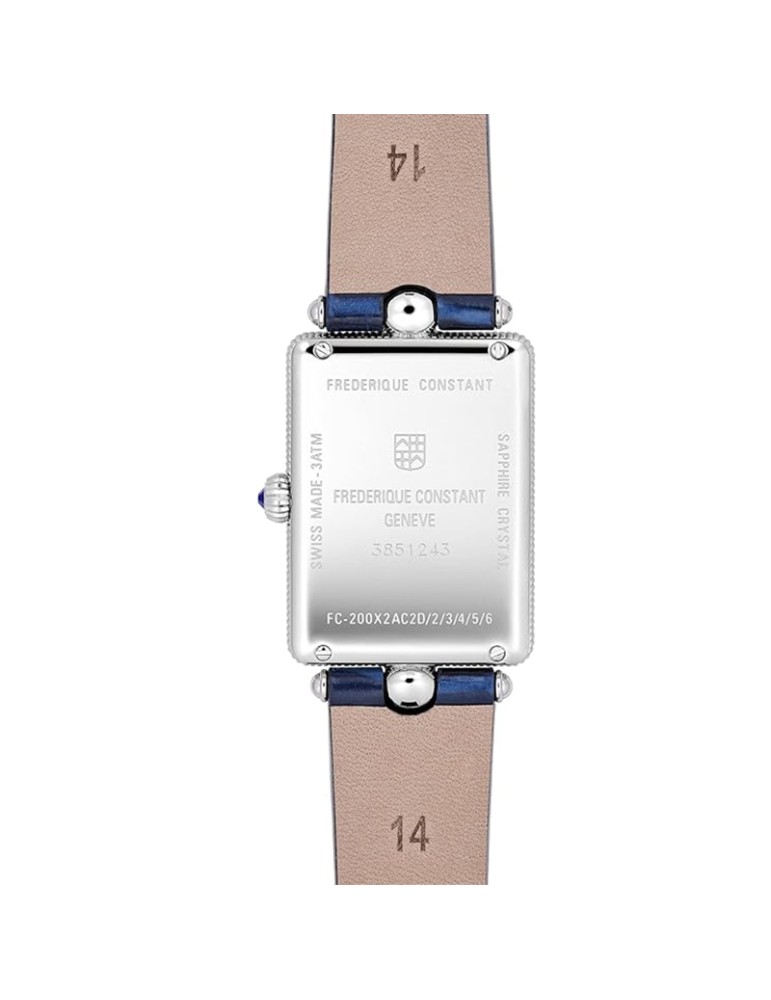 Orologio Frederique Constant - Classics Art Déco Carree 28x21mm Argento Blu - 0
