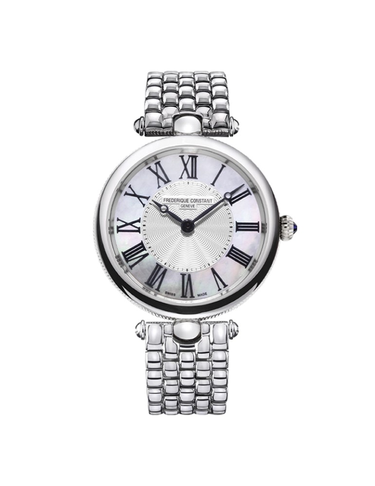 Frederique Constant Classics Art Deco Round 30mm Silver White Mother-of-Pearl Watch - 0