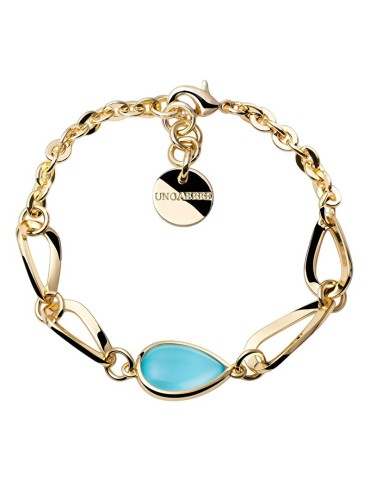 Unoaerre Bracelet - Chain-Gold Bronze-Turquoise Stone-14EXB0134G