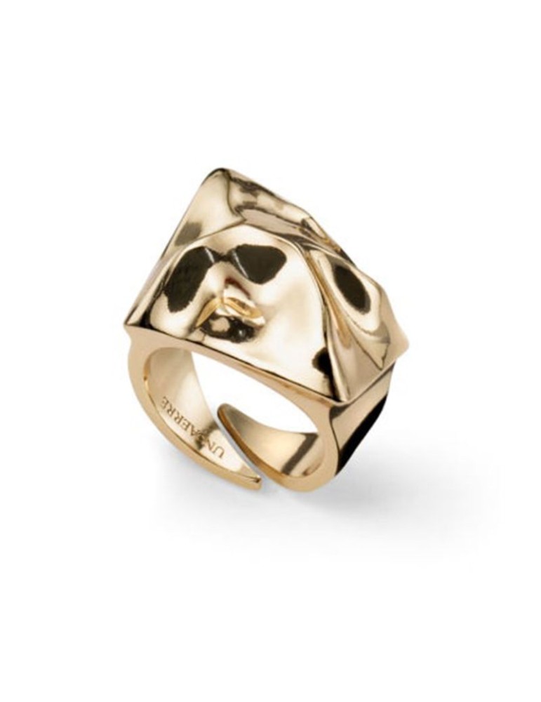 Unoaerre Ring - Adjustable - Golden - Crumpled Design -17EXA004G