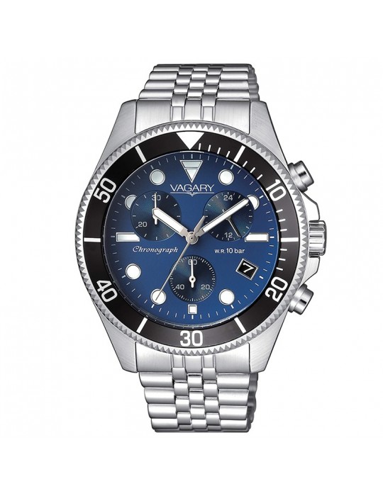 Vagary Man's Watch - Aqua39 Crono 41mm Blue and Black - 0